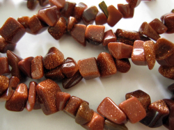 ブラウンゴールドストーン（茶金石）　さざれ　約90ｃｍ（36インチ）