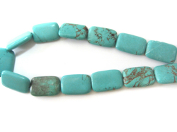 マグナサイト（染め/ステイビライズド）ターコイズ 約30x20mm (長四角形）