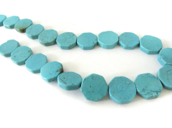 マグナサイト（染め/ステイビライズド）ターコイズ 約20mm (八角形）