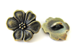 ピューターボタン（アップルフラワー） 16ｍｍ　金古美