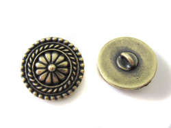 ピューターボタン（バリボタン）１８ｍｍ　金古美