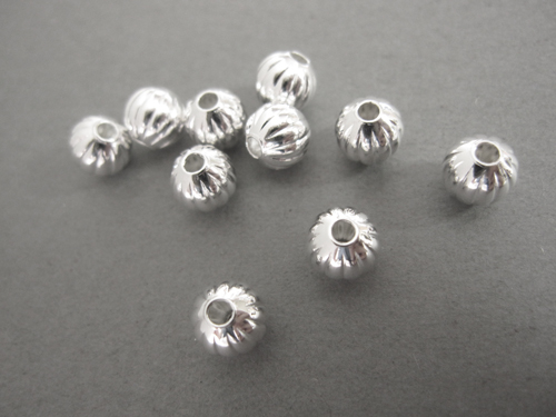 メタルデザインビーズ 6mm ラウンド 　シルバー
