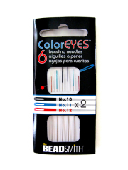 色付きビーズ針アソート（10号・11号・12号 各2本）