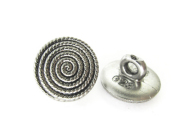 ドイツ製ボタン（プラスティック アンティークシルバー渦巻き
