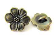 ピューターボタン（アップルフラワー） 16ｍｍ　金古美