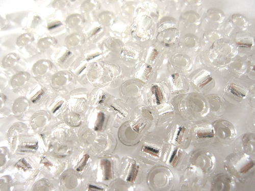 MATUBOビーズ（7/0）（シルバーライン/クリスタル）