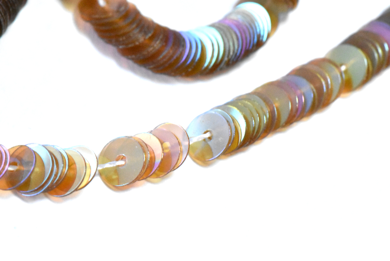 【糸通しスパンコール】 4mm平丸　アイリスベージュ#3167