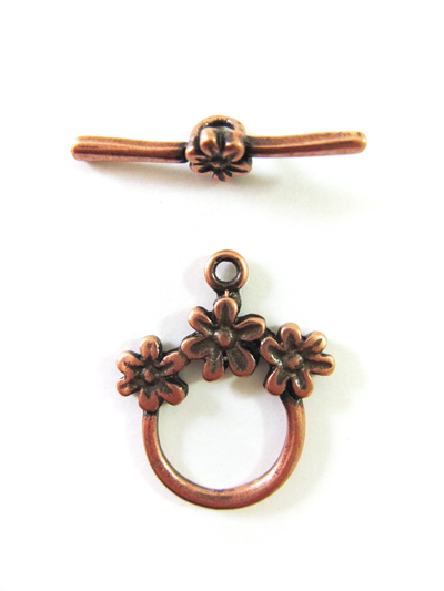 トグル（３フラワー）アンティークカッパー