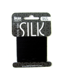BEADSMITH シルク糸（ブラック）D　２８ｙｄ　カード巻