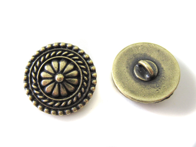 ピューターボタン（バリボタン）１８ｍｍ　金古美