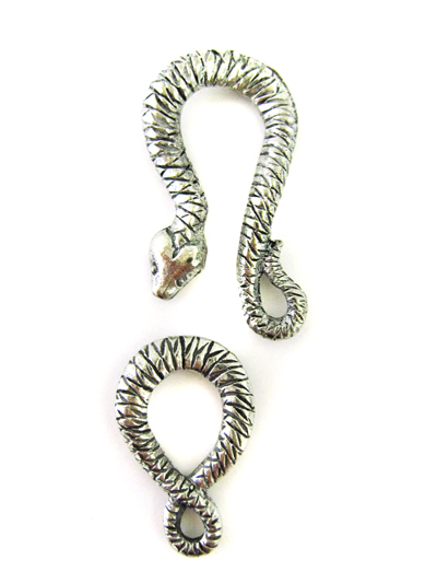 スネイクフック（アンティークピューター）　1ペア