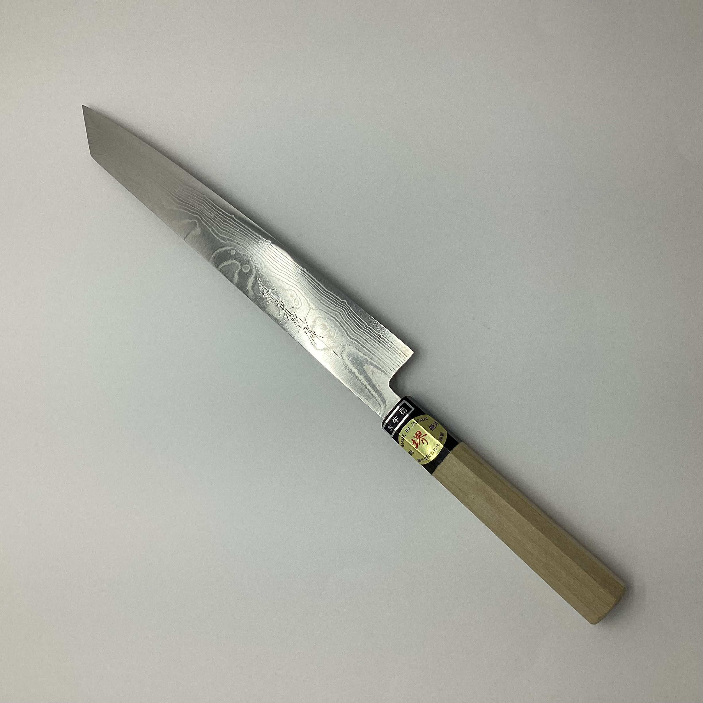 【藤井刃物製作所】9　切付柳刃240ｍｍ 10Aニッケルダマスカス