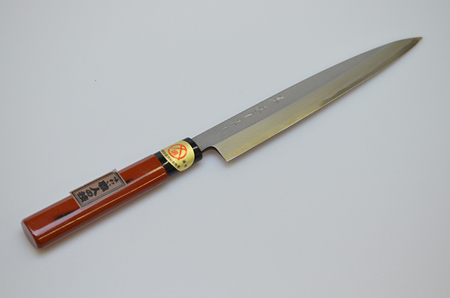 【ダイキチ 】D12　堺源吉作 柳刃包丁 210mm 塗り柄 鋼