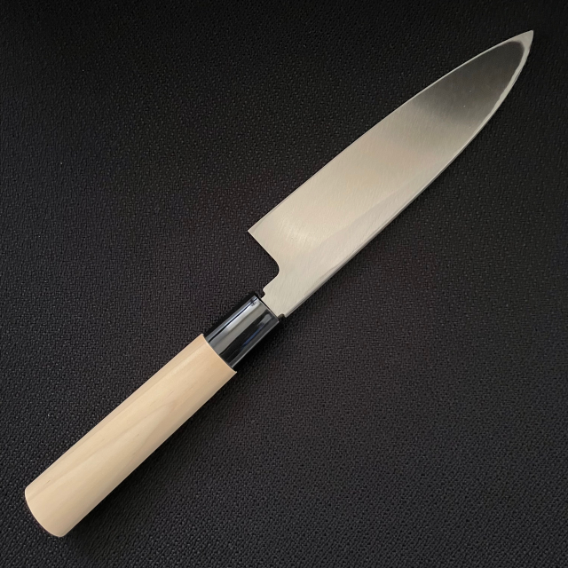 【堺打刃物】　鮭切 サケ切 出刃　白ニ鋼　包丁　9寸　水牛八角柄 堺打刃物】鮭切 サケ切 出刃白ニ鋼包丁9寸水牛八角柄