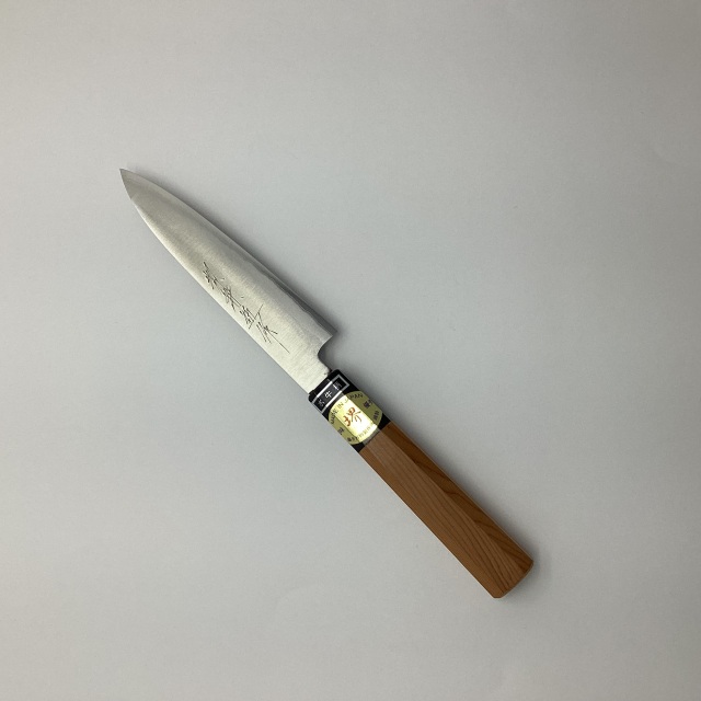 【藤井刃物製作所】15　和ペティ130ｍｍ　銀三本鍛錬