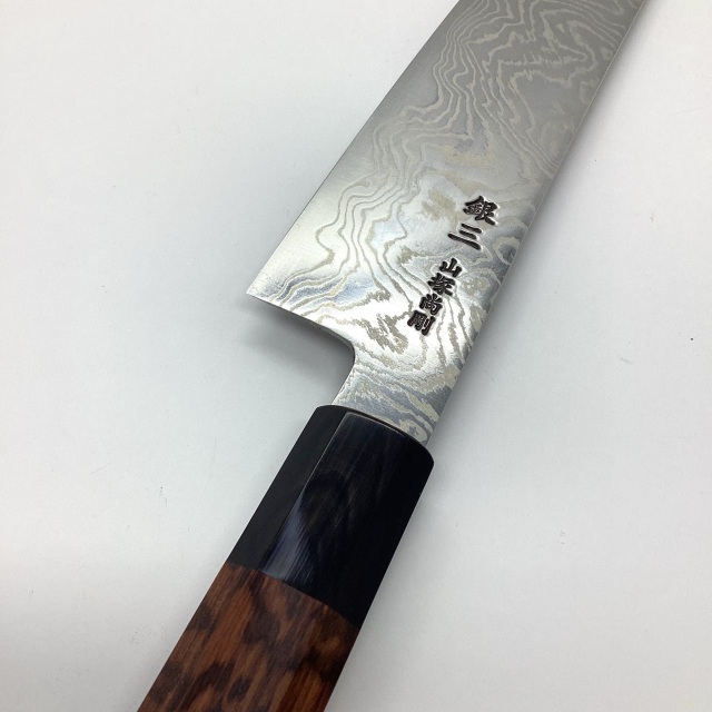 山塚尚剛刃物】切付文化165㎜ 銀三ニッケルダマスカス
