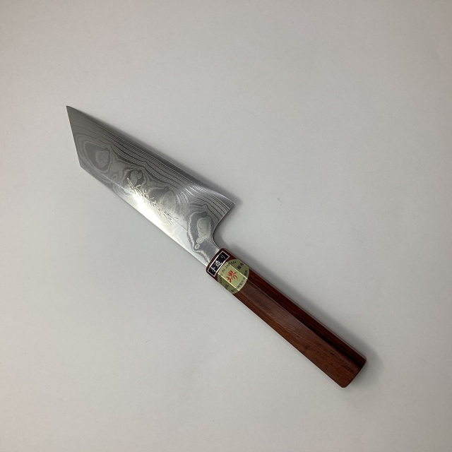 【藤井刃物製作所】5 堺兼近作　10A　ニッケルダマスカス　切付三徳