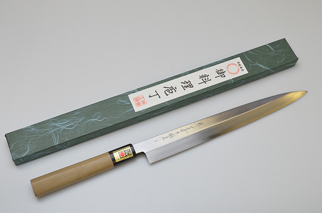 【ダイキチ】17　堺一文字吉國作 柳刃包丁 270mm 水牛柄 白2鋼