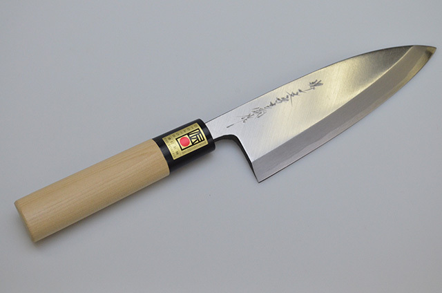 ダイキチ】20 堺一文字吉國作 出刃包丁 150mm 水牛柄 白2鋼,鋼