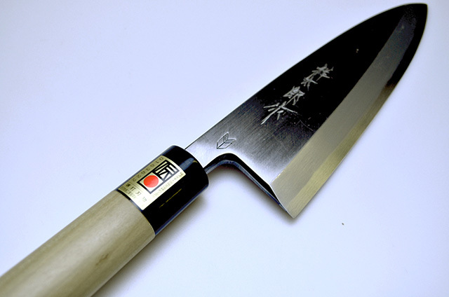 【堺打刃物】祥太郎作　刺身 切付　包丁　尺　白二鋼 黒檀水牛八角柄 堺打刃物】先丸蛸引き300mm 白二鋼 黒檀八角水牛柄 刺身