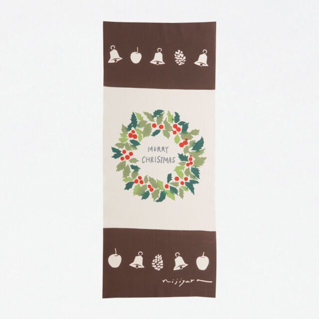 【にじゆら】手ぬぐい クリスマス・リース