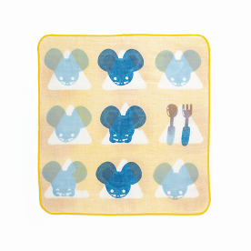 【左海壷人】注染ダブルガーゼハンカチ チーズでかくれんぼ