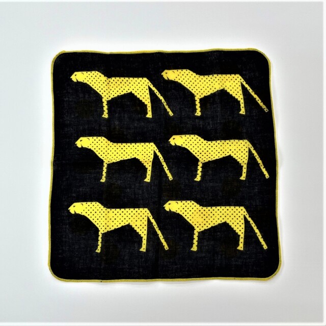 【左海壷人】注染ダブルガーゼハンカチ ヒョウ