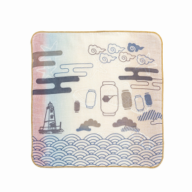 【左海壷人】注染ダブルガーゼハンカチ 堺と海