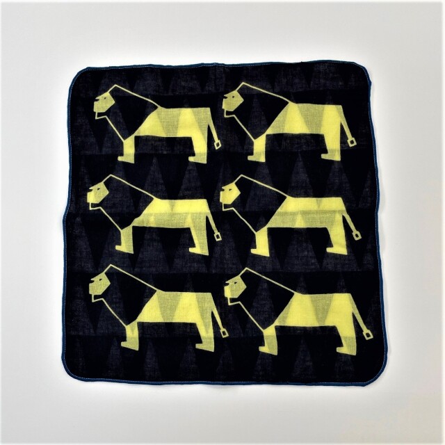 【左海壷人】注染ダブルガーゼハンカチ ライオン