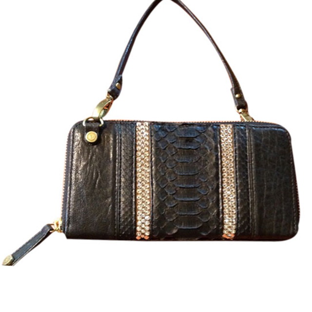 embraceパイソン×スワロフスキーロングウォレットEB-7226