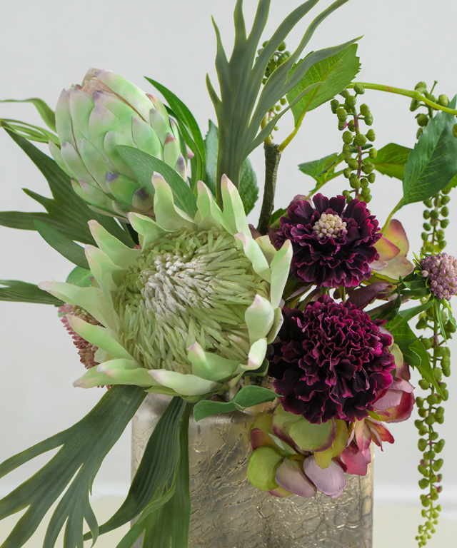 キングプロテア＆スカビオサ2L25 アートフラワー アーティフィシャル