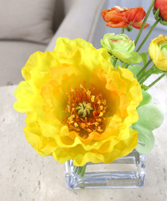 エミリオロバ　チューリップ　イエロー　高級造花　パーロット咲き エミリオロバ チューリップ イエロー 高級造花 パーロット咲き