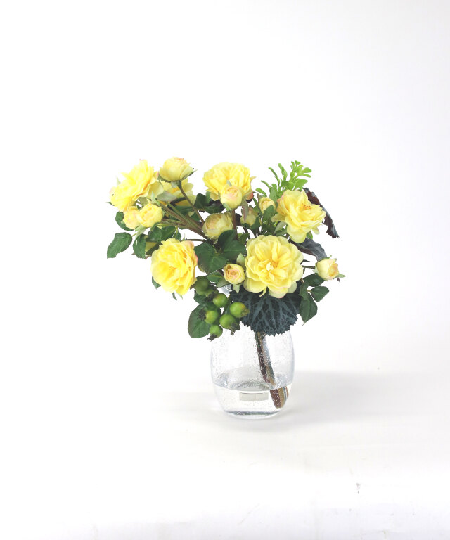 エミリオロバ　薔薇　黄色　大きめ　造花　アーティフィシャルフラワー エミリオロバ 薔薇 黄色 大きめ 造花 アーティフィシャル