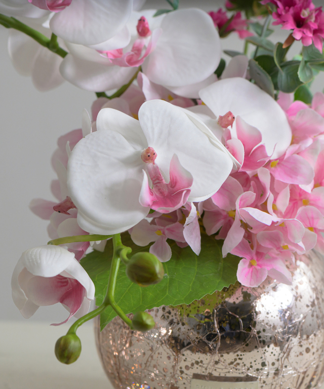 ⭐️華やか⭐️エミリオロバ　ピンクバラ 造花アレンジメント フラワーベース付 EMILIO ROBBA PHALAENOPSIS / エミリオロバ ファレノプシス 5L リップ