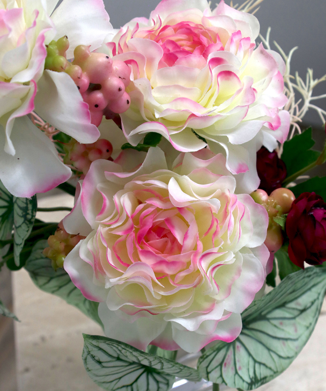 エミリオロバ クチュールフラワー　 　人工観葉植物/造花/アートフラワー/薔薇 ロータスXL24-pu アートフラワー アーティフィシャルフラワー