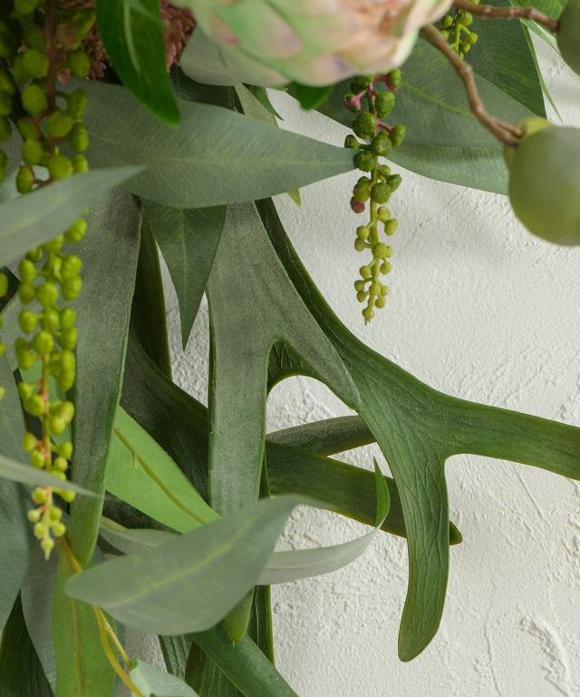 創作スワッグ　プロテア＆キュウイツル 創作スワッグ プロテア＆キュウイツル プロテアとキウイつるのスワッグ