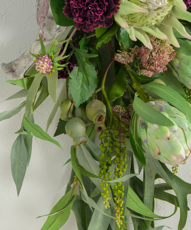 ＊キングプロテア 吊り下げスワッグ  ネイティブフラワー スワッグ＊ キングプロテアのハロウィンスワッグ