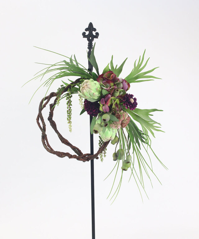 sold プロテアリース キングプロテア＆スカビオサリース2L25 アートフラワー アーティ