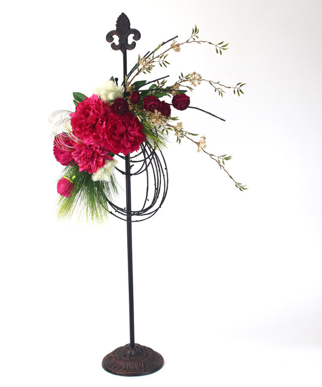 迎春ピオニーリースL25 アートフラワー アーティフィシャルフラワー