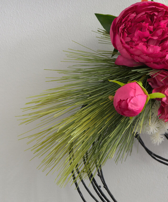 迎春ピオニーリースL25 アートフラワー アーティフィシャルフラワー