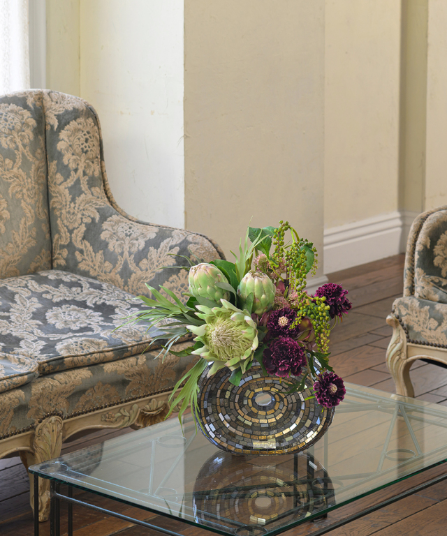 キングプロテア&スカビオサ3L25 アートフラワー アーティフィシャル