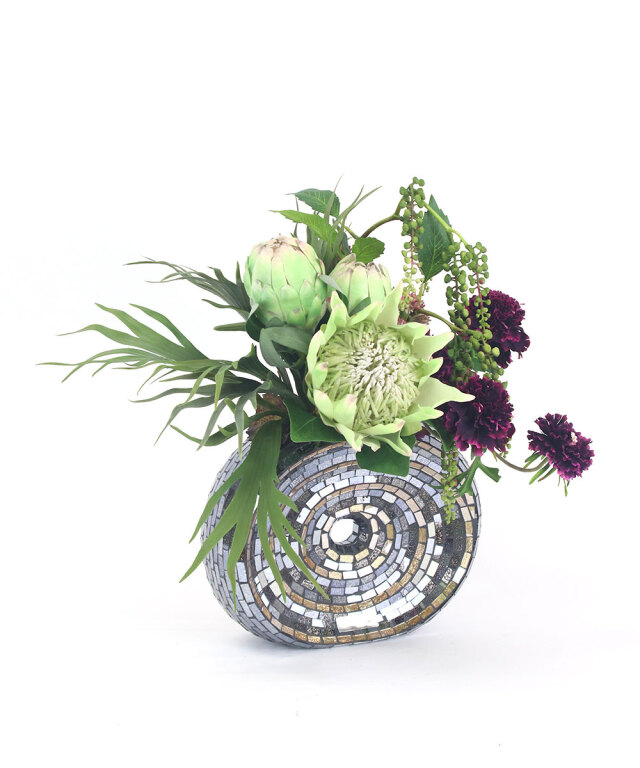 キングプロテア&スカビオサ3L25 アートフラワー アーティフィシャル