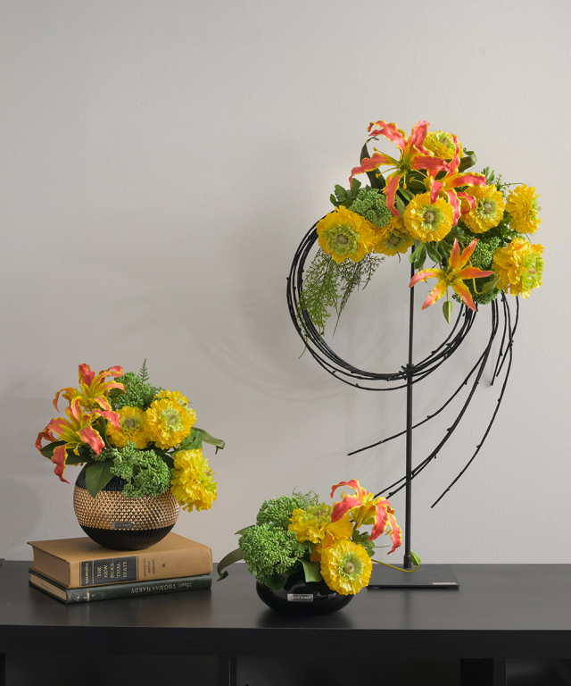 迎春ラナンキュラス&グロリオサリースL25 アートフラワー アーティ