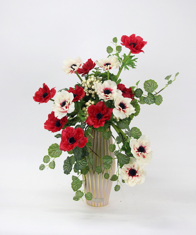Emilio Robba ダリア 造花 3本 ダークレッド 花瓶付き バンダボタニック3L-pu ギフト プレゼント お祝い アーティ