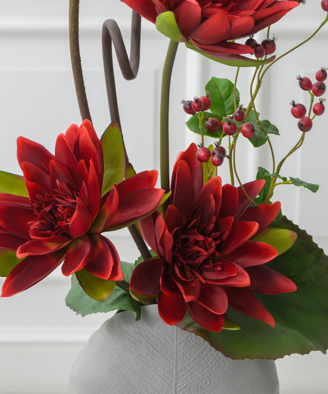 ロータス3L25-rd アートフラワー アーティフィシャルフラワー