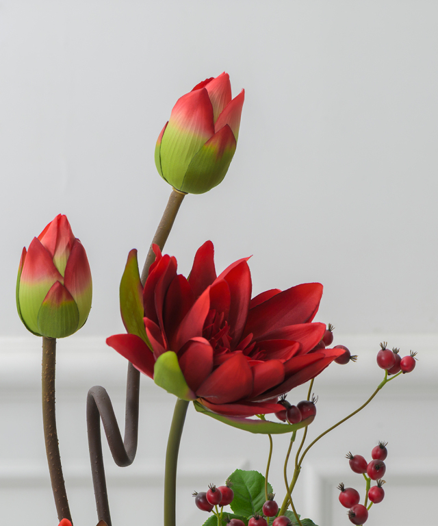 ロータス3L25-rd アートフラワー アーティフィシャルフラワー