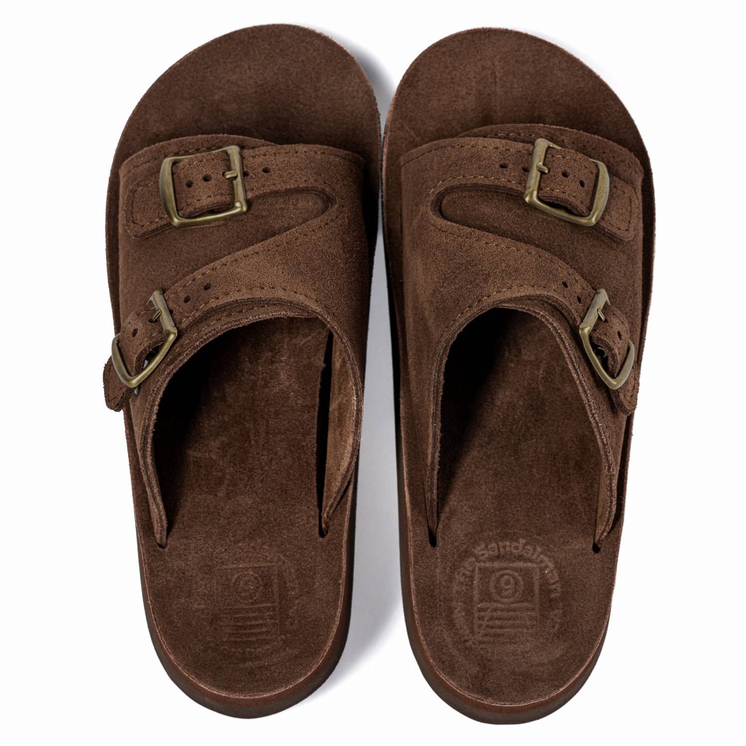 The Sandalman Double Straps Brown Suede