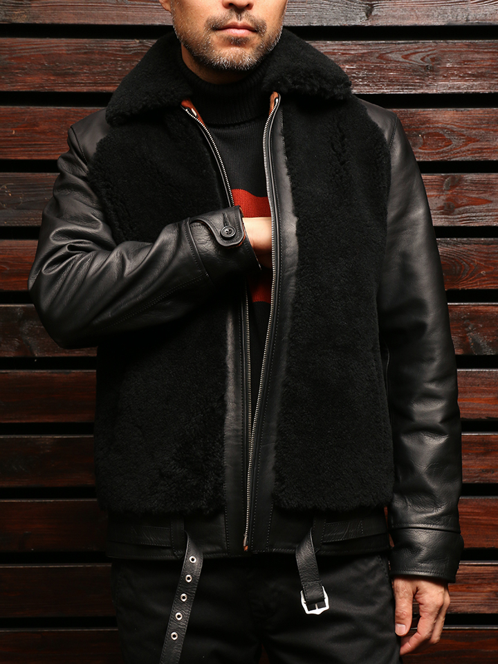 FindersKeepers FK-GRIZZLY JACKET BLACK HORSEHIDE x SHEEPSKIN