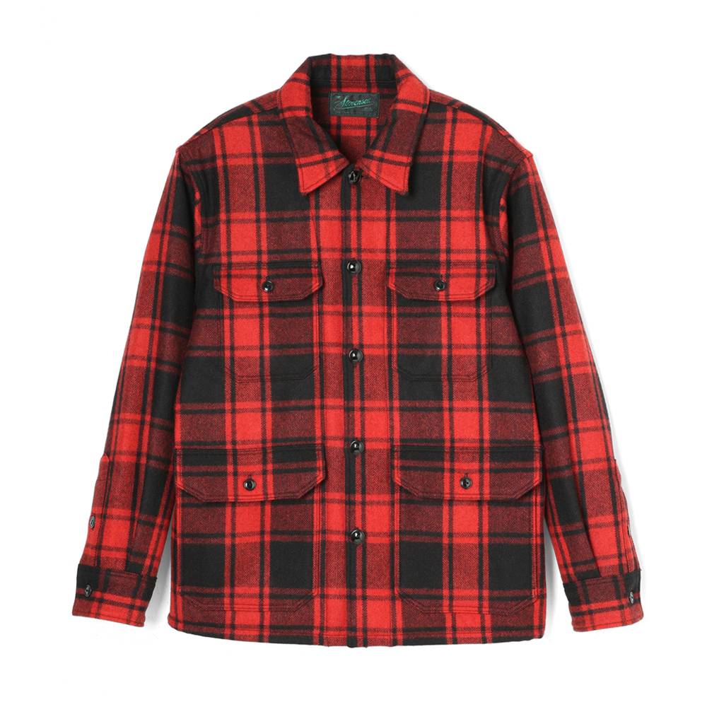 STEVENSON OVERALL Co. Woodlander - WL1 Wool Hunting Shirt Red Plaid