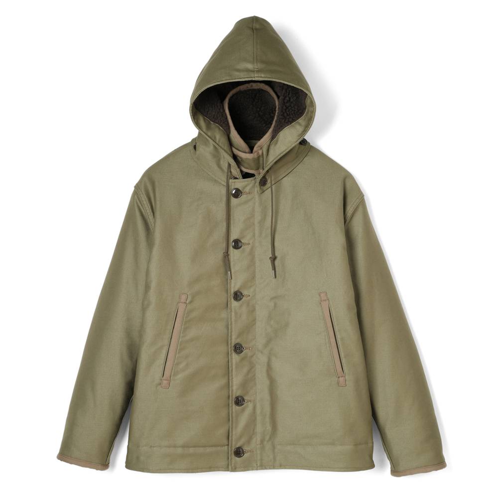 STEVENSON OVERALL Co. Navigateur - NG1 HOODED DECK JACKET Olive
